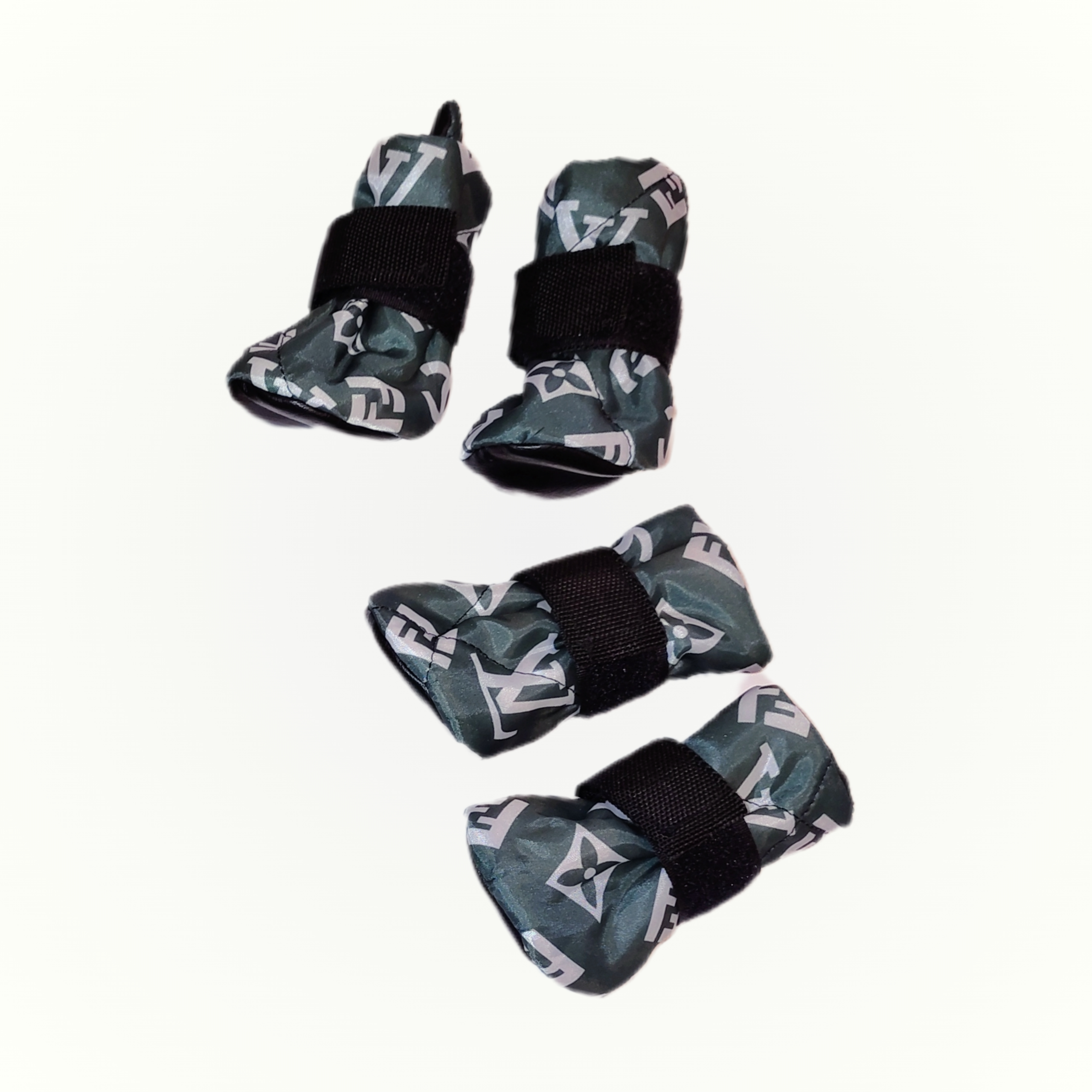 Green Louis Vuitton Dog Outfit (Jacket + Boots) πΎπ