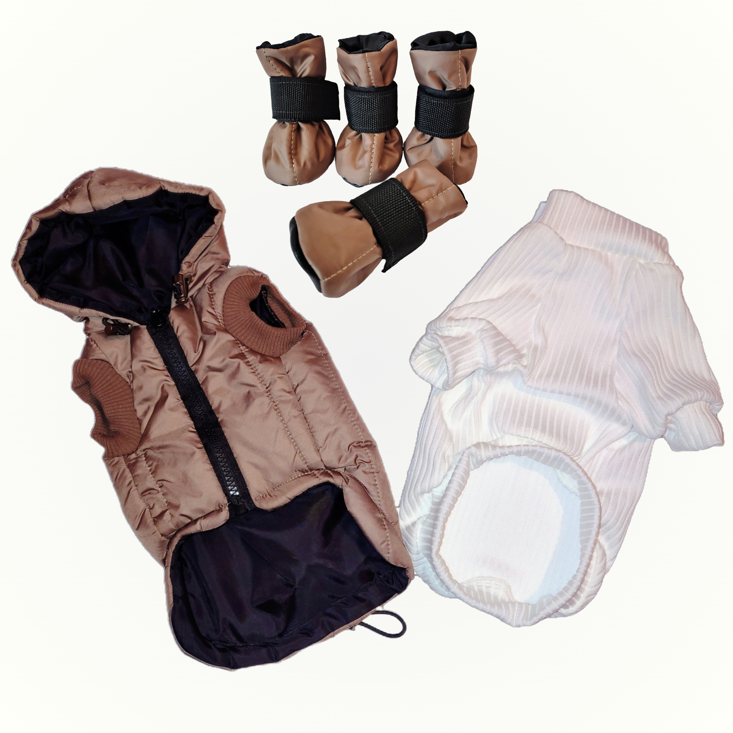 Complete Winter Set for Dogs 🤎 — Jacket, Sweater & Boots